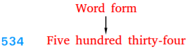 Word form of a number